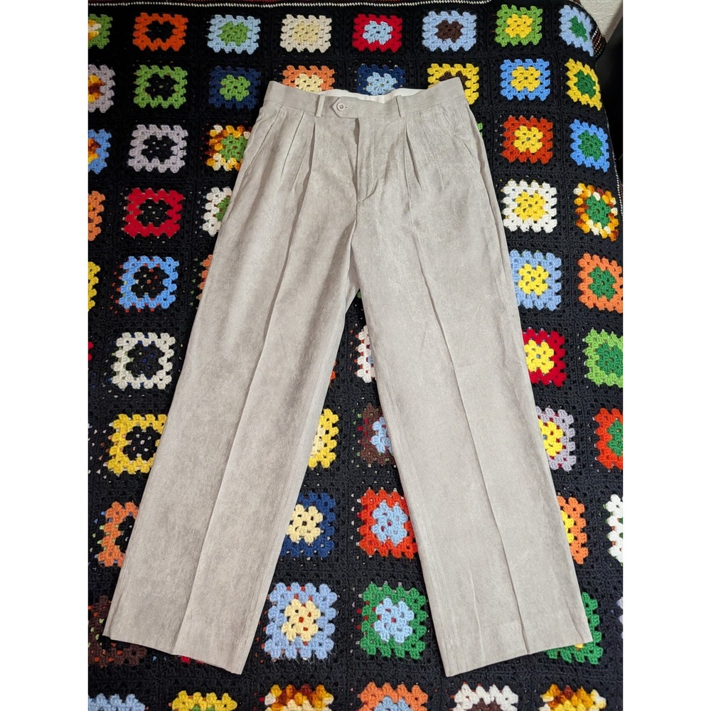 Vintage Pronti By Phita Pleaded 33X29 Micro Suede Pants